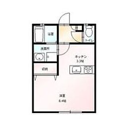 東武伊勢崎線 太田駅 徒歩27分の賃貸アパート 1階1Kの間取り