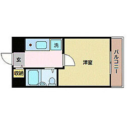 アセンティアびわこ 4階1Kの間取り