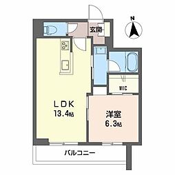 バルビゾン花園 1LDKの間取図画像