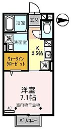 ユイメゾン22 1Kの間取図画像