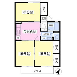 バルトヒルズB 3DKの間取図画像