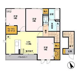 エトランゼ 2階3LDKの間取り