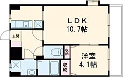 THE RESIDENCE PARK佐賀駅南II 3階1LDKの間取り