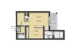 le Lien広町田 3階1LDKの間取り