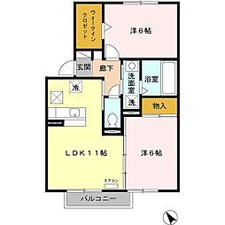 リビング 2LDKの間取図画像