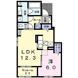 ロジュマンココティエ3 1LDKの間取図画像