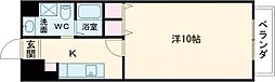ウイングステーションサイド 1Kの間取図画像