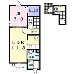 グラッドコート 1LDKの間取図画像