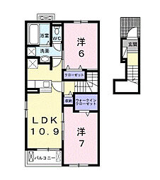 プライムローズガーデン2 2LDKの間取図画像