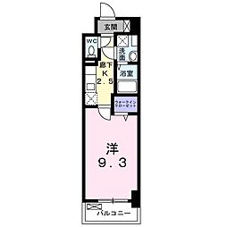 ハイド　マークス 2階1Kの間取り