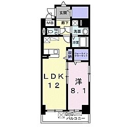 Ｇｒａｎｄ　Ｈｉｌｌｓ 2階1LDKの間取り