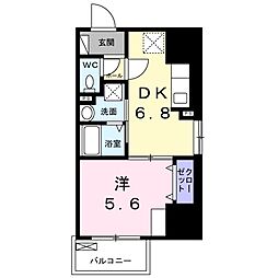 E.STAGE新御徒町 1DKの間取図画像