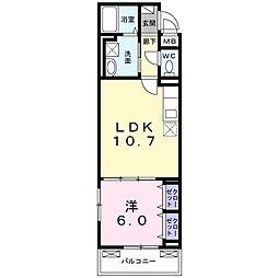 エリゼ綾瀬 3階1LDKの間取り