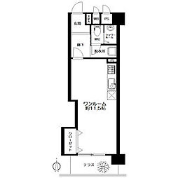 ダイアパレス北六番丁A棟 1階ワンルームの間取り