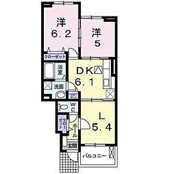 ラッフィナート 2LDKの間取図画像