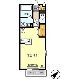 エーデルハイム浜乃木 ワンルームの間取図画像