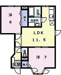 光シャトー 2LDKの間取図画像