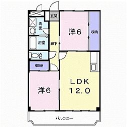 ガーデンヒル宝塚 2LDKの間取図画像