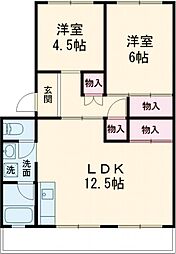 ぼたん 2LDKの間取図画像