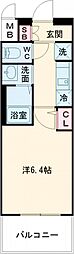 エステムコート神戸ステーションウィズ 5階1Kの間取り