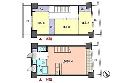 レジデンス住吉 3LDKの間取図画像