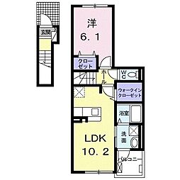 メゾン宙夢1 1LDKの間取図画像