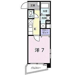 メゾン上野屋 1Kの間取図画像
