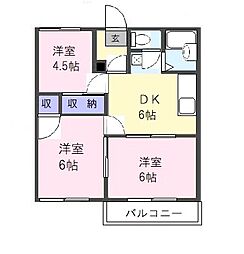 トラッドハウス2B 3DKの間取図画像