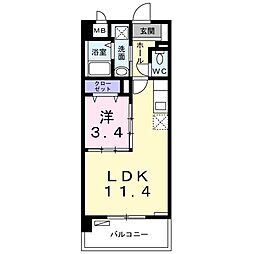 レコルトドール 1LDKの間取図画像