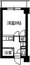 コスモ郡元 4階1Kの間取り