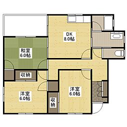 リバーサイド川内I 2階3DKの間取り