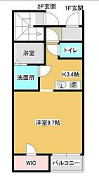 仙港SKY 1Kの間取図画像