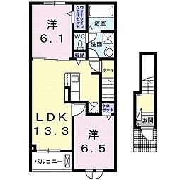 ブライトサイド2 2LDKの間取図画像