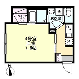 小田急小田原線 本厚木駅 徒歩12分の賃貸アパート 1階1Kの間取り