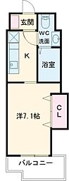 プレステージデルクラシック 1Kの間取図画像