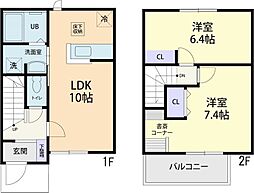 Maison de clair I (メゾン ド クレール I) 1階2LDKの間取り