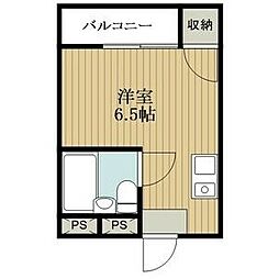 ユニバーサル島田 ワンルームの間取図画像
