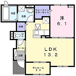 シャルマン 1LDKの間取図画像