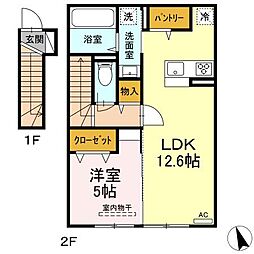ガーデン平山 1LDKの間取図画像