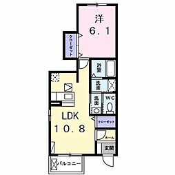 アルバソーレ　ＫＳII 1階1LDKの間取り