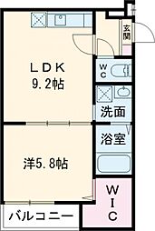 フジパレス津久野東 1LDKの間取図画像