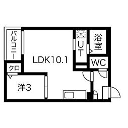 Jackkasadera1 1LDKの間取図画像