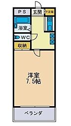 パルム松枝 1Kの間取図画像