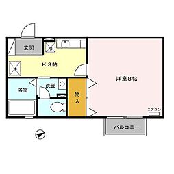 ck's.A 1Kの間取図画像