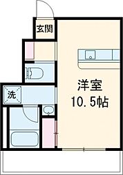 カプラン福井 ワンルームの間取図画像