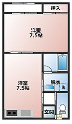 コーポマイティ 1階1DKの間取り