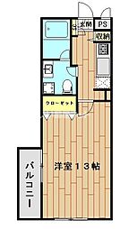 ワンルームマンションDEPARTURE 1Kの間取図画像