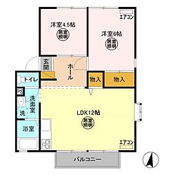 エスプラネードB 2LDKの間取図画像