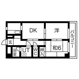 藤二番館 3階2LDKの間取り