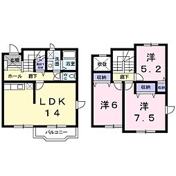 メリットハウス・イイモリ 1階3LDKの間取り